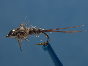 Dark Hendrickson bead head nymph image