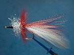 Helm's pike fly, red/white image